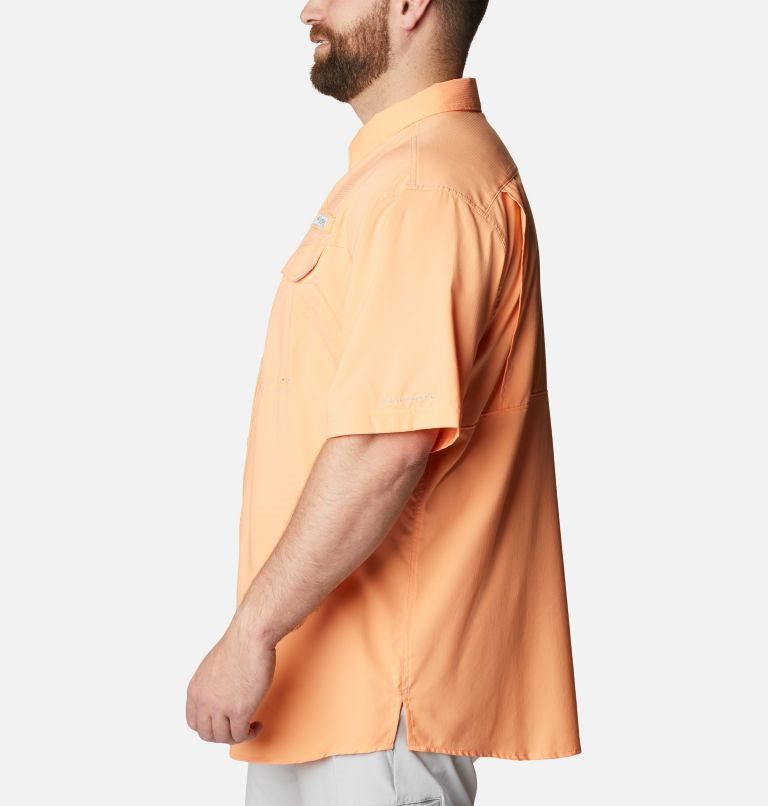 Men's Columbia PFG Low Drag Offshore Short Sleeve Shirts Orange | Plus Size CA-O81L3